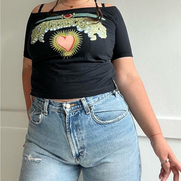 Vintage Y2K Moschino Off-Shoulder Top - Picture 1 of 8